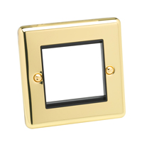 1 Gang Polished Brass Round Angle Plate - 3888525