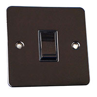 Light Switch - 1 Gang 1 Way - Black Nickel - Flat Plate - 3889220