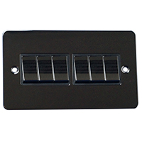 Light Switch - 6 Gang 2 Way - Black Nickel - Flat Plate - 3889224