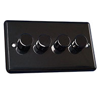 Dimmer Switch - 4 Gang 2 Way - Black Nickel - Round Angled Plate - 3889229