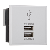Ring Main 50 x 50mm 2 x 1A Charger (White) - 3890019