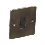 13A Unswitched Fuse Connection Unit Spur - Antique Brass (Black) - Flat Plate - 3886127