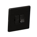 13A Switched Fuse Connection Unit Spur - Black Nickel (Black) - Screw Less Flat Plate - 3886219