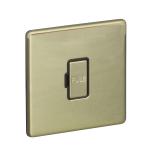 13A Unswitched Fuse Connection Unit Spur - Polished Brass (Black) - Screw Less Flat Plate - 3886517