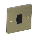 13A Unswitched Fuse Connection Unit Spur - Polished Brass (Black) - Flat Plate - 3886527