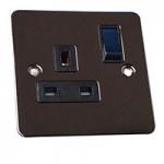 13A Socket - 1 Gang - Black Nickel - Flat Plate - 3888211